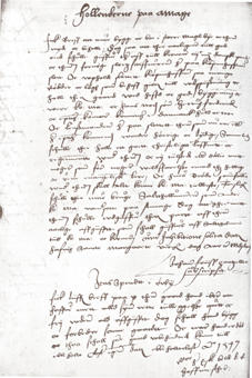 Hollændernes andet privilegiebrev, 1547. Foto: Museum Amager